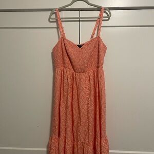 Torrid Coral Patterned Midi Dress
